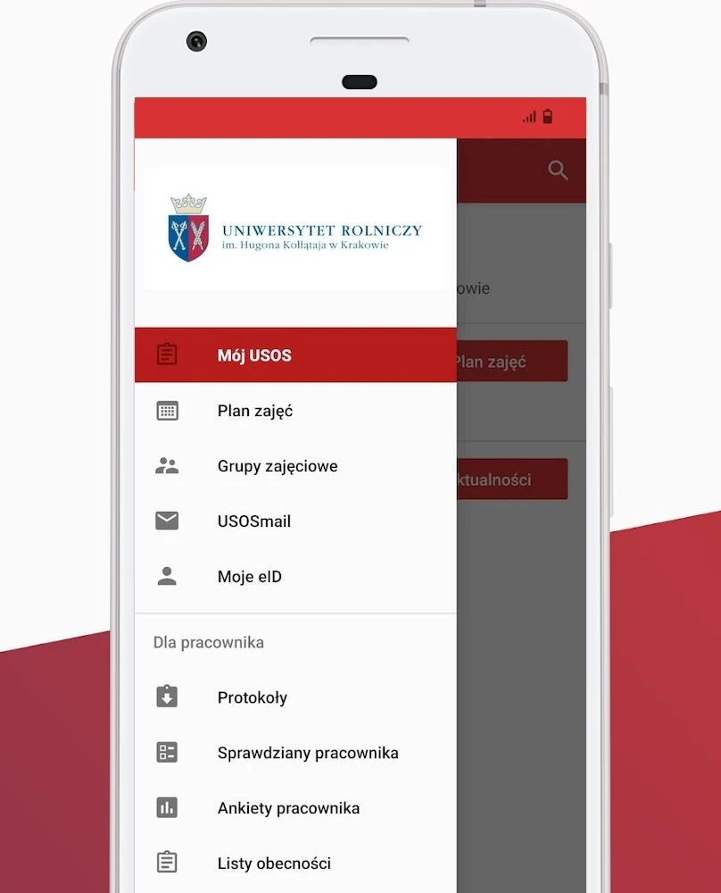 grafika ilustracyjna zawartości aplikacji Mobilny USOS 2.0 - 01