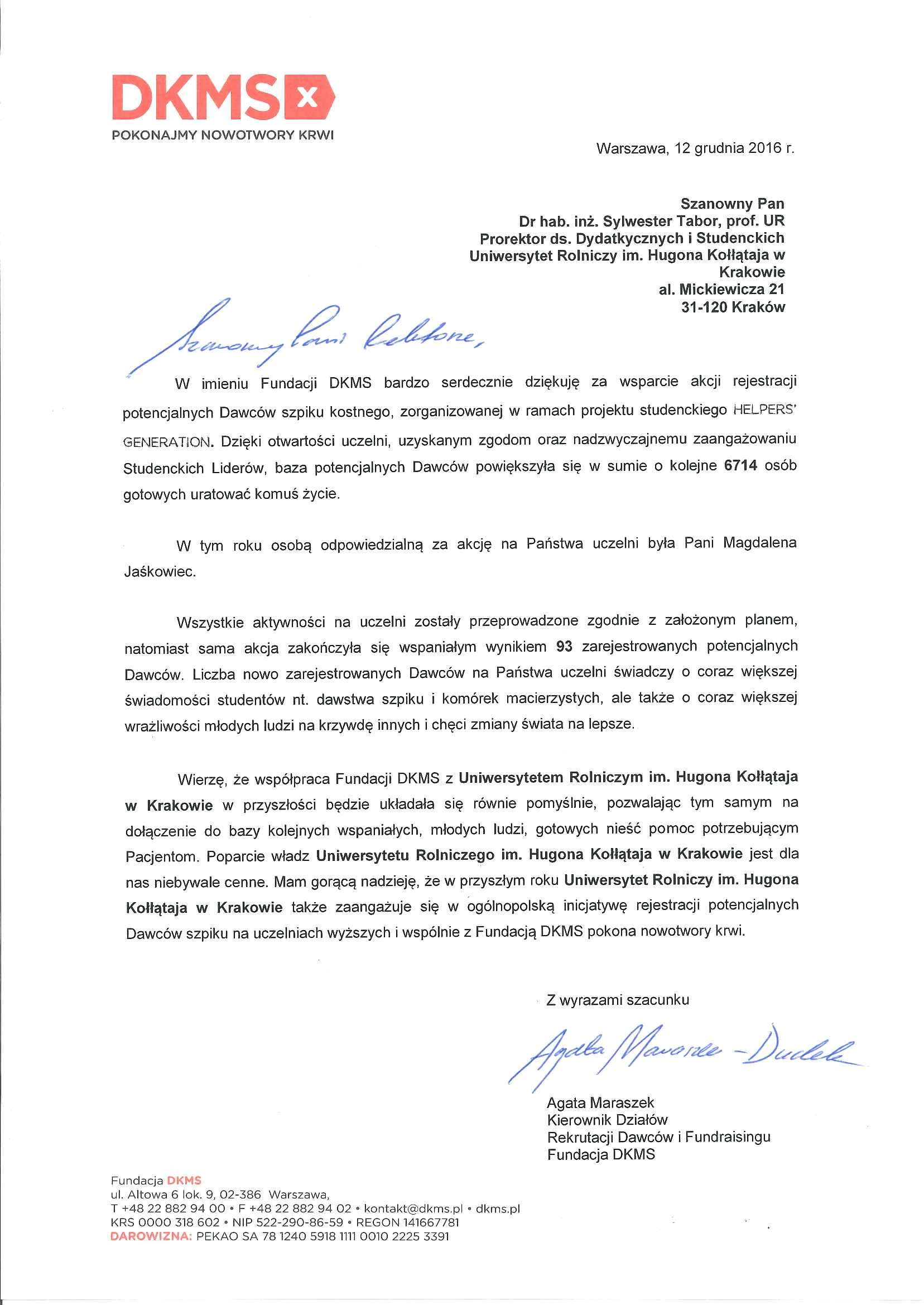 podziekowania