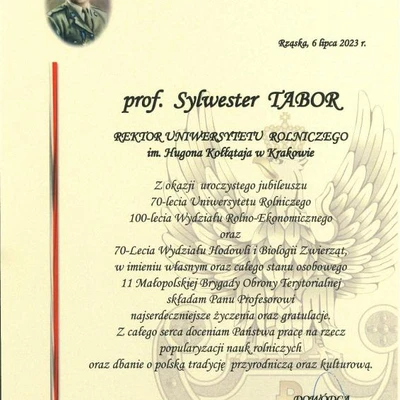 70-lecie URK - gratulacje i wyróżnienia