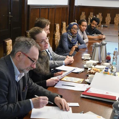 5 lutego 2020 r.; Spotkanie prof. Floriana Gambusia – prorektora ds. nauki i współpracy z zagranicą z delegacją z Etiopii