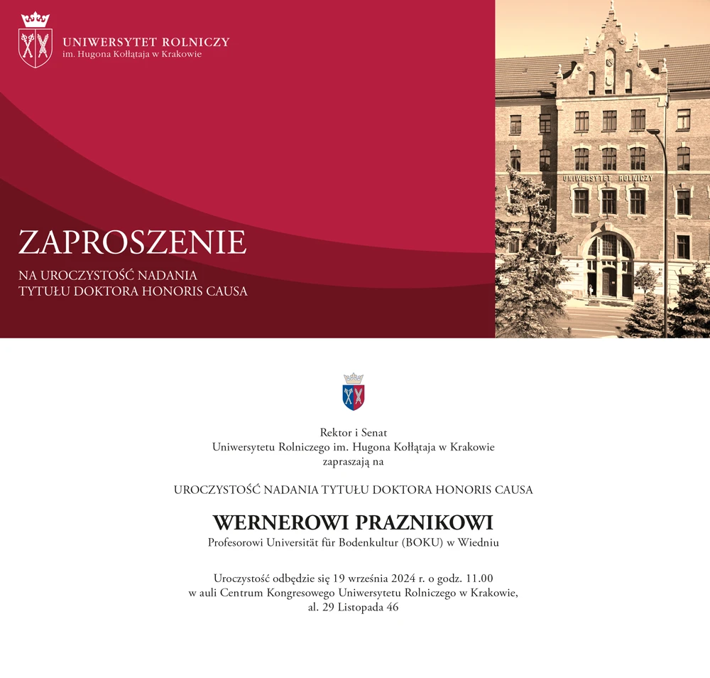 Zaproszenie Dr HC Werner Praznik