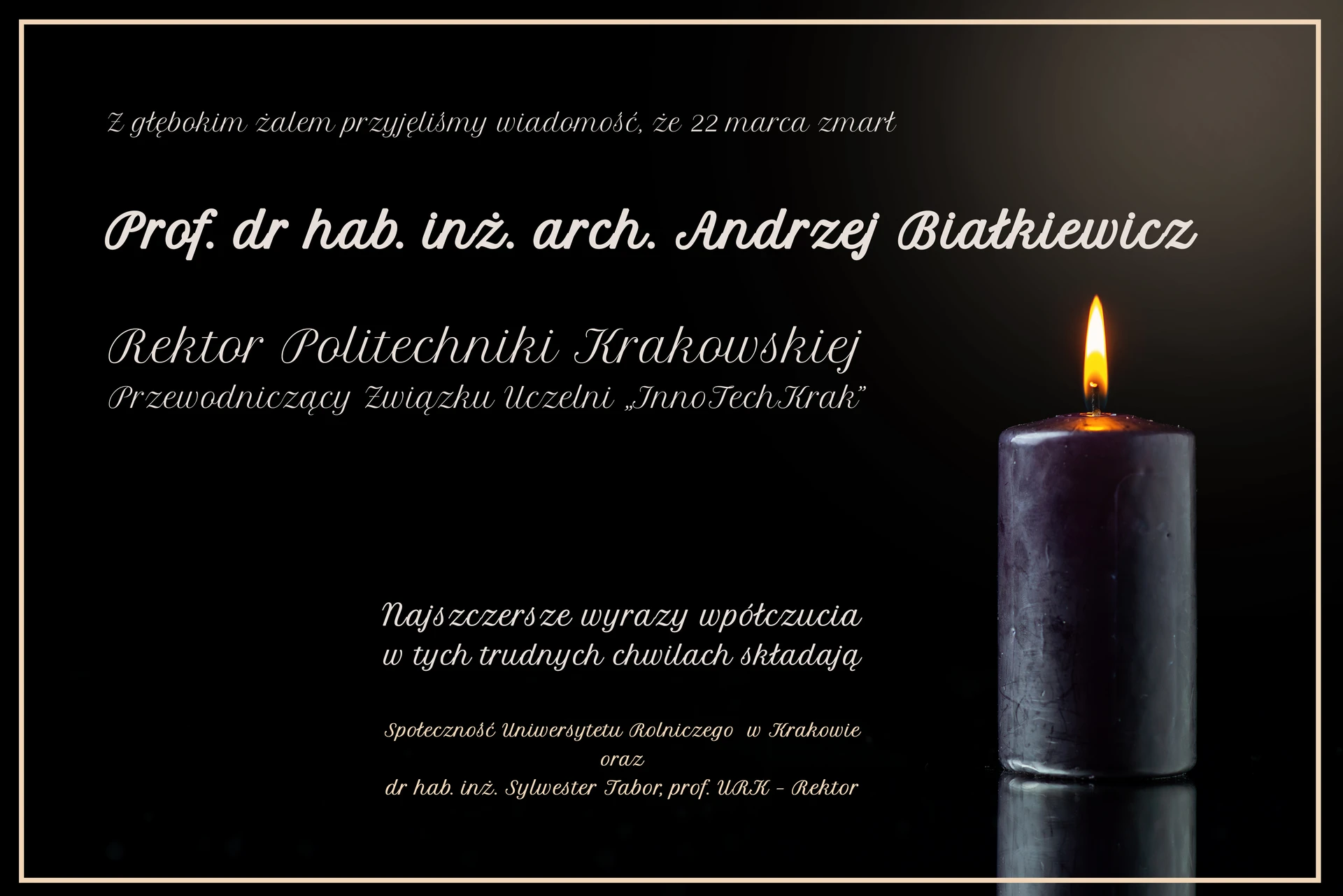 Zmarł Rektor PK