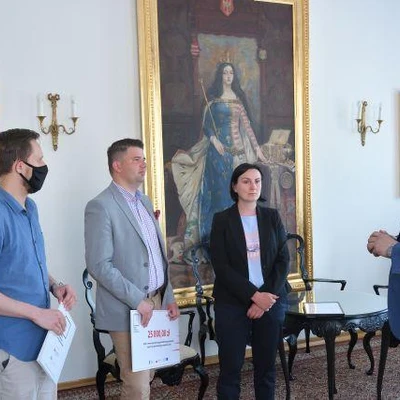 17 czerwca 2021 r., Spotkanie JM Rektora UR z twórcami technologii Hugo Green Solutions, wyróżnionej w konkursie Polski Produkt Przyszłości