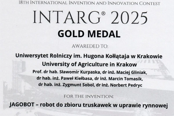 złoty medal dla wynalazku jogobot