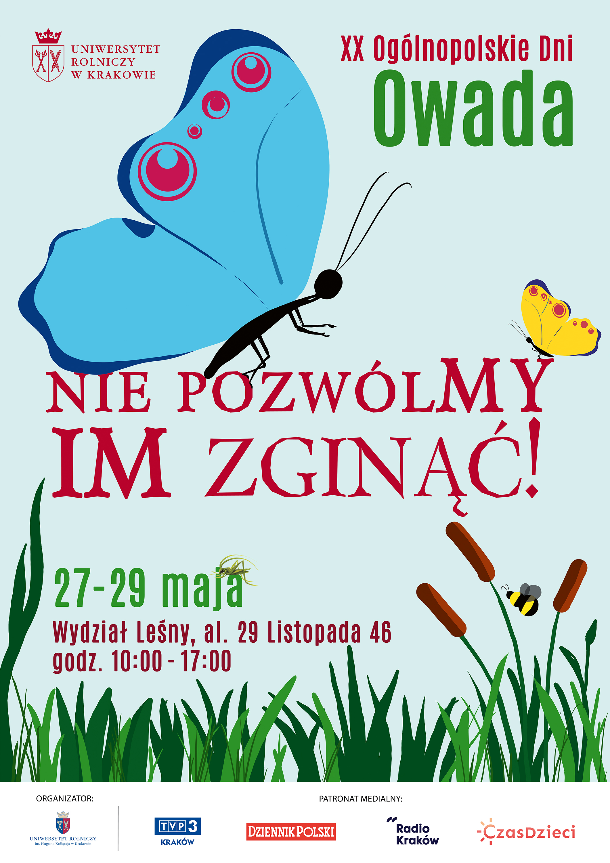 Plakat XX OGÓLNOPOLSKIE DNI OWADA - Uniwersytet Rolniczy w Krakowie